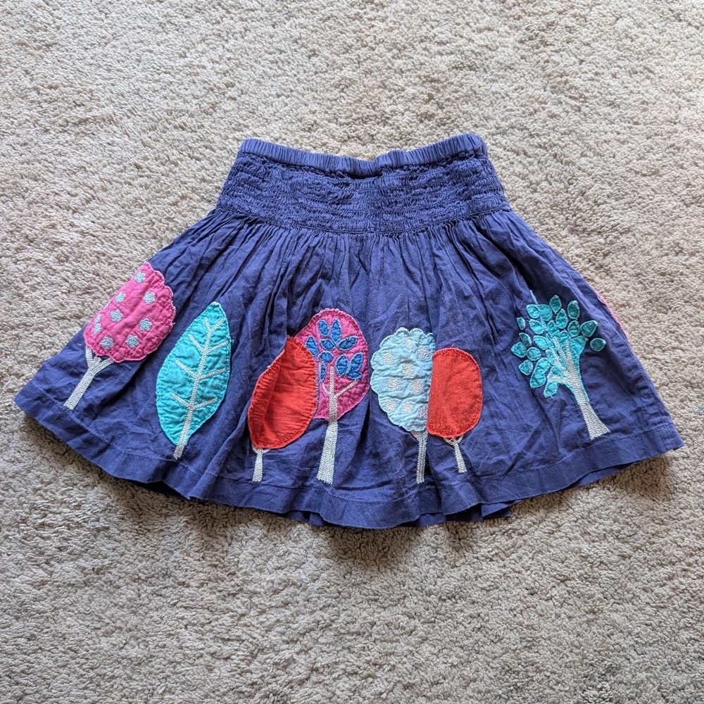 Boden Skirt with Colorful Tree Applique 18-2Y - Picture 3 of 5
